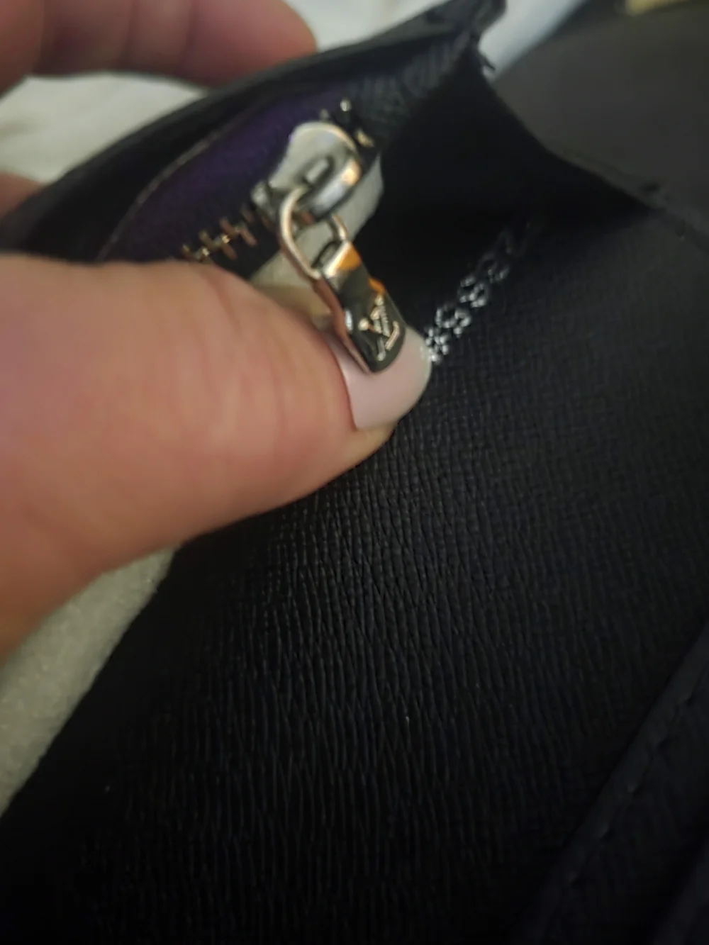Louis Vuitton Black Textured Leather Long Wallet Long Fold Over